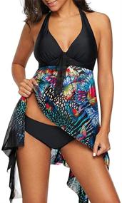 img 2 attached to 👙 Shaoroua Tankini Printed Swimwear for Women - Stylish Clothing and Swimsuit with Swimwear & Cover Ups