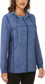 img 1 attached to 🧥 Miusey Women's Long Sleeve Fleece Running Jacket with Zip Up and Workout Hoodies