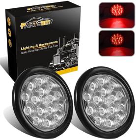 img 4 attached to 🚦 Partsam 4-inch Red Sealed LED Trailer Stop/Turn/Brake Tail Light - 15 Diodes, Clear Lens, Grommet Mount, Mini-Reflex Faceted Reflector Design, Hardwired for Trailers Less Than 80-inch Wide (2-Pack)