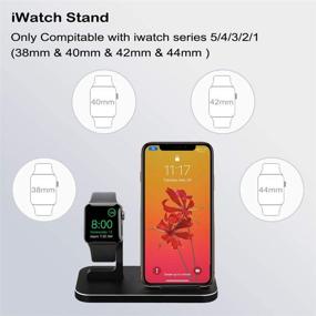 img 2 attached to XINHAI 2-in-1 Aluminum Alloy Phone Wireless Charger Stand & Charging Station Compatible with iWatch Holder Series 4/3/2/1 and iPhone 11/11 Pro/11 Pro Max/X/Xs/Xs MAX/8 Plus/8