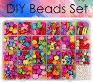 🔮 assorted shapes colorful acrylic plastic beads set - perfect for diy bracelets, necklaces, key chains, and jewelry making logo