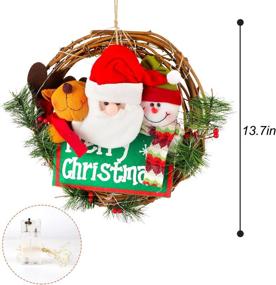 img 3 attached to 🎄 Artificial Christmas Wreath with Colorful LED String Lights - Christmas Tree, Garland Ornaments, Candy Cane Design - Holiday Collection for Home Door Wall Decoration