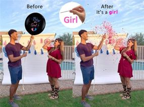 img 2 attached to 🎉 Unveiling the Surprise: Jumbo Gender Reveal Confetti Balloons - 36" Black Boy or Girl Balloon Set with Blue Pink Confetti for Memorable Baby Gender Reveal Party