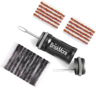 briskmore tubeless bike tire repair kit: fix punctures and flats easily, mtb & road bicycles - includes 2 plug insertion tools, storage canister, and 20 strips in bacon and black logo