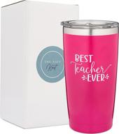 🎁 the navy knot - best teacher ever 20oz pink tumbler - top-rated teacher gifts & coffee mug - teacher appreciation for women - travel mug логотип