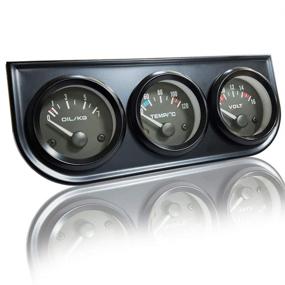 img 4 attached to 🚗 IZTOR Triple Gauge Kit - 52mm Auto Gauge Meter (Oil Pressure Gauge + Water Temperature Gauge + Voltmeter) - Black Console for Cars, Trucks, Tractors, Marine Engines