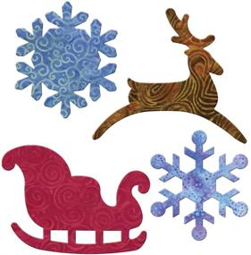 img 1 attached to 🎄 AccuQuilt Go Fabric Cutting Dies - Sleigh and Snowflakes: Perfect Fit for Your Crafting Needs