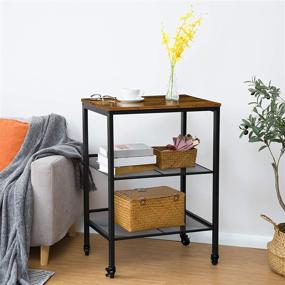 img 2 attached to 🛒 HOOBRO 3-Tier Kitchen Bar Cart on Wheels: Convenient Storage Shelves with Brakes for Kitchen, Living Room, Bedroom, and Entryway – Easy Assembly BF01TC01