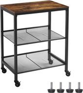 🛒 hoobro 3-tier kitchen bar cart on wheels: convenient storage shelves with brakes for kitchen, living room, bedroom, and entryway – easy assembly bf01tc01 logo