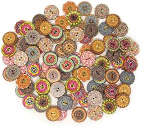 img 4 attached to Assorted Patterns Vintage Buttons Decorative