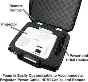 img 2 attached to 📽️ CASEMATIX Video Projector Hard Case with Customizable Foam for Epson VS240, EX3240, VS345, VS340, VS335W, EX7240 Pro, EX5240 Pro - Durable Hard Shell Travel Case with Padlock Rings