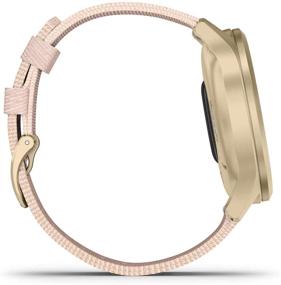 img 1 attached to 🌟 Renewed Garmin Vivomove Style: Hybrid Smartwatch with Real Watch Hands, Gold & Pink Woven Nylon Band