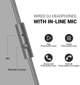 img 1 attached to OneOdio Over Ear Headphones - Wired Bass Headsets with 50mm Driver, Foldable 🎧 Lightweight Design, Shareport, Mic, for Recording, Monitoring, Mixing, Podcast, Guitar, PC, TV - Grey