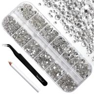 💎 beadsland 2500pcs nailart flatback rhinestones crystal flatback gems round crystal rhinestones for crafts mixed 8 sizes ss4~ss30 with picking tweezer and pen (clear) - sparkle up your crafts with versatility! logo