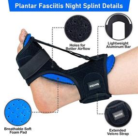 img 2 attached to 👣 Adjustable Sanzix Night Splint for Plantar Fasciitis Relief, Achilles Tendonitis, and Foot Drop - Orthotic Plantar Fasciitis Brace
