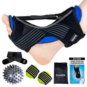 img 4 attached to 👣 Adjustable Sanzix Night Splint for Plantar Fasciitis Relief, Achilles Tendonitis, and Foot Drop - Orthotic Plantar Fasciitis Brace