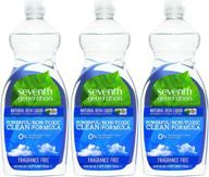 🍽️ seventh generation fragrance free natural dish liquid, 25 fl oz, pack of 3 logo