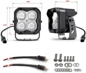 img 3 attached to 🚛 LASFIT TIR LED Pods: 3-Inch Square Side Light, 2Pcs Spot Beam Off Road Light with Black Enamel Coating for Toyota Tacoma, Subaru, Trucks, Boat, Vehicle, Equipment, Household-Use - 3 Years Warranty