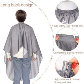 img 3 attached to MHJY Boys Dinosaur Haircut Barber Cape with Sponge Brush and Comb - Adjustable Closure for Kids Hair Cutting Apron