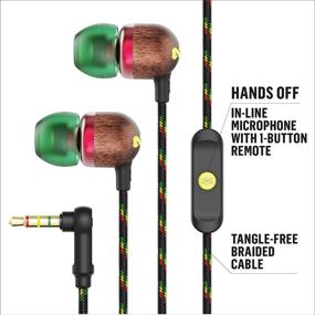 img 3 attached to 🎵 House of Marley Smile Jamaica Wired Earphones: Rasta design with Microphone, Noise Isolation, and Sustainable Materials