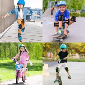 img 3 attached to Wemfg Kids/Youth 6-in-1 Protective Gear Set: Knee Pads, Elbow Pads, Wrist Guard for Rollerblading, Skateboarding, Cycling, Skating, Biking, Scootering