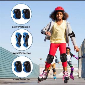 img 2 attached to Wemfg Kids/Youth 6-in-1 Protective Gear Set: Knee Pads, Elbow Pads, Wrist Guard for Rollerblading, Skateboarding, Cycling, Skating, Biking, Scootering