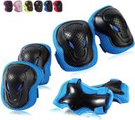 wemfg kids/youth 6-in-1 protective gear set: knee pads, elbow pads, wrist guard for rollerblading, skateboarding, cycling, skating, biking, scootering logo