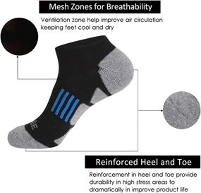 img 2 attached to JOYNÉE Men's 6 Pack No Show Performance Cushioned Low Cut Running Socks for Enhanced Athletic Comfort