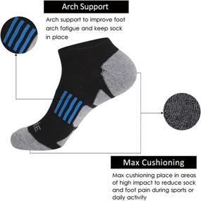 img 3 attached to JOYNÉE Men's 6 Pack No Show Performance Cushioned Low Cut Running Socks for Enhanced Athletic Comfort