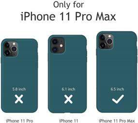 img 1 attached to Protective Slim Liquid Silicone Case for iPhone 11 Pro Max - Blackish Green