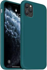 img 4 attached to Protective Slim Liquid Silicone Case for iPhone 11 Pro Max - Blackish Green