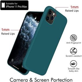 img 2 attached to Protective Slim Liquid Silicone Case for iPhone 11 Pro Max - Blackish Green