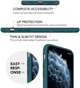 img 3 attached to Protective Slim Liquid Silicone Case for iPhone 11 Pro Max - Blackish Green