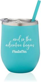 img 4 attached to 🎓 SassyCups And So The Adventure Begins Wine Tumbler: A Stylish 12 Ounce Stainless Steel Stemless Glass for Graduation, Promotion, and more!