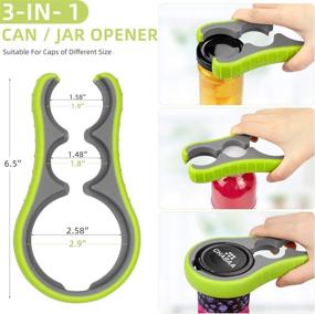 img 2 attached to 🔪 YIZHEN 2 Pack Multifunction Bottle Opener Can/Jar Opener with Non-Slip Grip &amp; Kitchen Knife Sharpener - Scalable 2-Stage Blade Repair/Restore/Polish for Cooking, Camping, Hiking (Red)