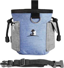 img 4 attached to 🐶 Reettic Dog Treat Pouch: Outdoor Puppy Training Bag with Adjustable Waist Strap - Convenient Pet Treating Bag for Treats, Kibble, Toy, and Poop Bags - Light Blue PXQB001B