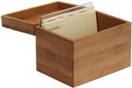 📚 oceanstar bamboo recipe box with divider - natural, 6.80" w x 4.90" d x 5.10" h: organize and store your recipes stylishly logo