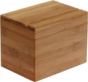 img 3 attached to 📚 Oceanstar Bamboo Recipe Box with Divider - Natural, 6.80" W x 4.90" D x 5.10" H: Organize and Store Your Recipes Stylishly