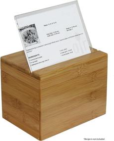 img 1 attached to 📚 Oceanstar Bamboo Recipe Box with Divider - Natural, 6.80" W x 4.90" D x 5.10" H: Organize and Store Your Recipes Stylishly