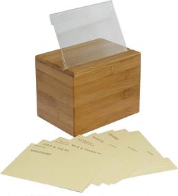 img 2 attached to 📚 Oceanstar Bamboo Recipe Box with Divider - Natural, 6.80" W x 4.90" D x 5.10" H: Organize and Store Your Recipes Stylishly