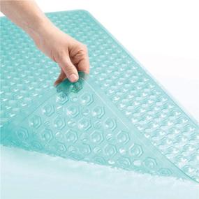 img 4 attached to 🛀 Gorilla Grip 35x16 Bath Tub and Shower Mat, Machine Washable, Extra Large Bathtub Mat with Drain Holes and Suction Cups for Clean Floors, Soft on Feet, Green - Bathroom Accessory