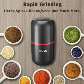 img 3 attached to Weirsh Stainless Steel Blade Coffee Grinder - 15-Cup Large Capacity Herb and Spice Grinder, 150W Powerful for Coffee Beans, Spices, Peanuts, Grains, and More