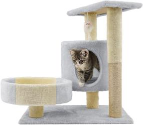 img 4 attached to 🐱 Premium Multi-Level Cat Tree 19.3 in: Condo, Scratching Post, Perch Platform - Perfect Kitten Pet Play House