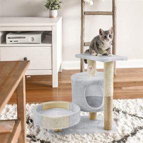 img 2 attached to 🐱 Premium Multi-Level Cat Tree 19.3 in: Condo, Scratching Post, Perch Platform - Perfect Kitten Pet Play House