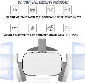 img 1 attached to 🌟 Immerse Yourself with 3D Virtual Reality Headset and Wireless Remote Control - Perfect for IMAX Movies, Gaming, Android, iOS, iPhone 12/11 Pro Max, Samsung 4.7-6.2" Cellphones