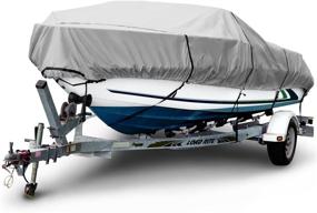 img 4 attached to 🚤 Budge B-601-X6 600 Denier V-Hull Runabout Boat Cover in Gray - Fits Boats 20'-22' Long with a 106" Beam Width, Waterproof and UV Resistant