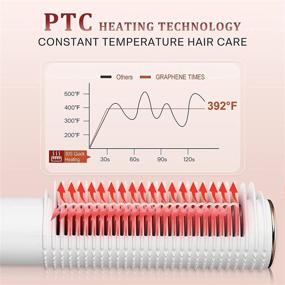 img 1 attached to 🔥 Щетка для выпрямления волос: 2-в-1 выпрямляющая щетка с антижжением, автоматическим отключением, 5 настроек температуры - быстрая нагревающаяся керамическая горячая щетка-расческа для стайлинга волос женщин.