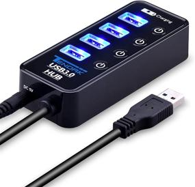 img 2 attached to Enhanced USB 3.0 Hub with 4 Data Ports + Smart Charging: Ideal for PS4 Pro, PS4 Slim, Xbox One - Tendak