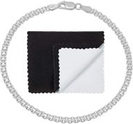 🔗 flat bismark chain link bracelet - 3mm width, solid .925 sterling silver logo