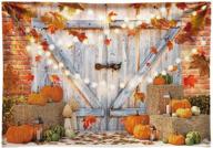 🍁 7x5ft funnytree soft fabric fall thanksgiving photography backdrop - autumn pumpkin harvest barn background maple baby shower banner decoration - birthday party supplies photo booth prop logo